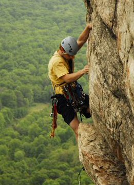 Above the crux on High E.  Photo by Wilson Apollo