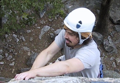 Mike on the crux of Black Fly