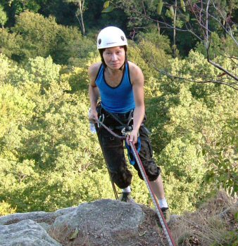 Agnes survived her first trad climb