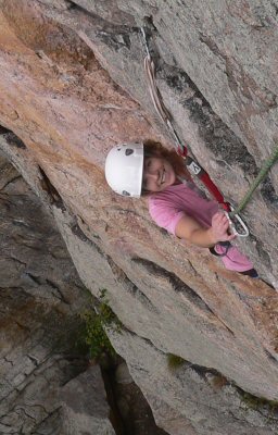 Having more fun than I did on the traverse on P1 of Ursula
