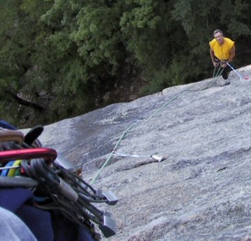 Thin Air semi-hanging belay